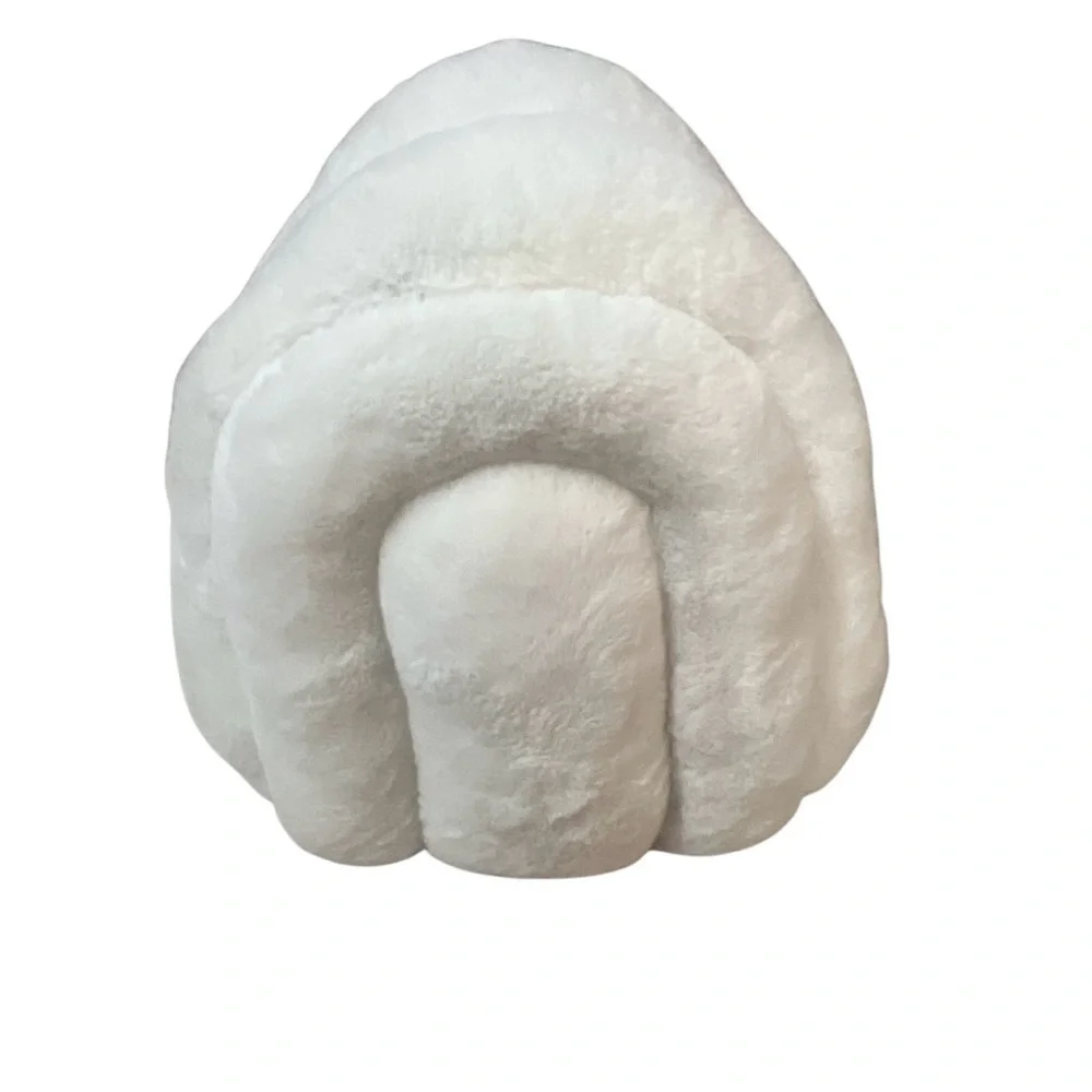 Nandog White Plush Cat Dog Bed